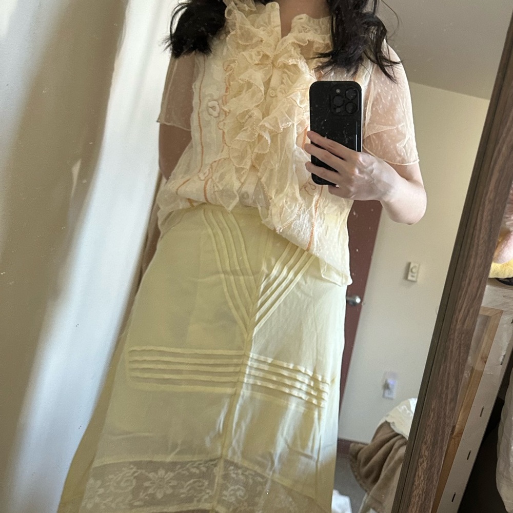 NWT Free People Kisha Ruffle Lace Top